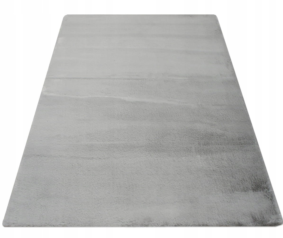 CARPET PLUSH LIGHT GREY SOFT RABBIT FUR 140x200 CM