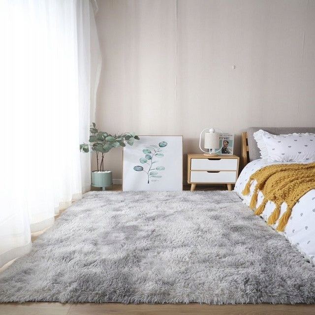 CARPET PLUSH SHAGGY LIGHT GREY SOFT FURRY ITALIAN 300x200 CM Color gray