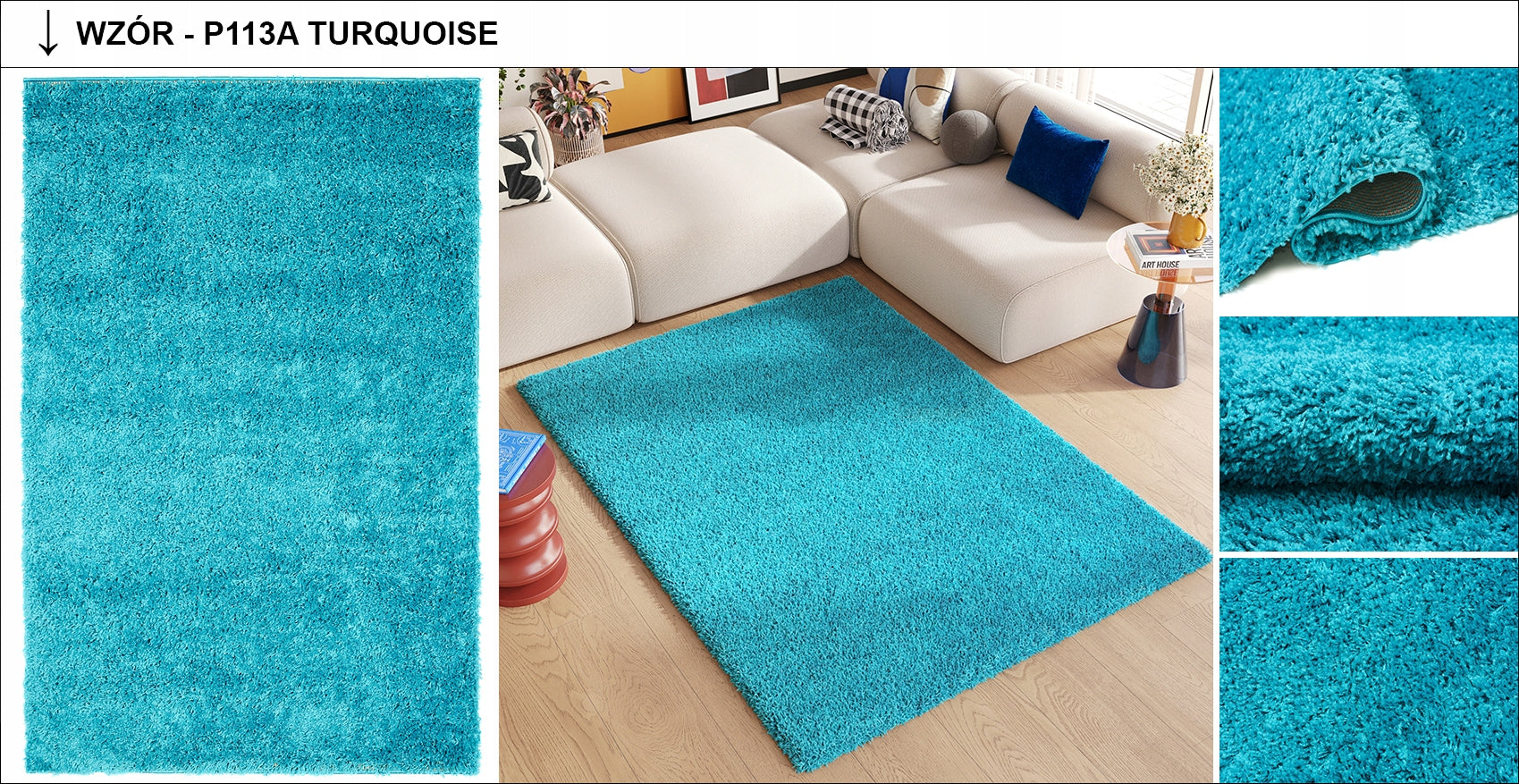 CARPET SHAGGY 120x170 THICK HAIRY LOTS OF COLORS Brand Dywany Chemex