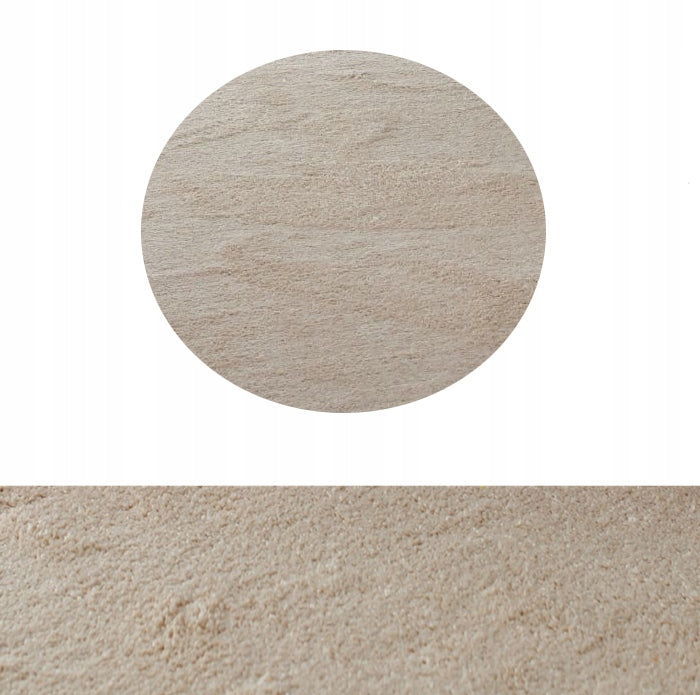 CARPET SHAGGY CIRCLE Intens Muse 02 CREAM TRIMMED SOFT FOR LIVING ROOM 180x180cm