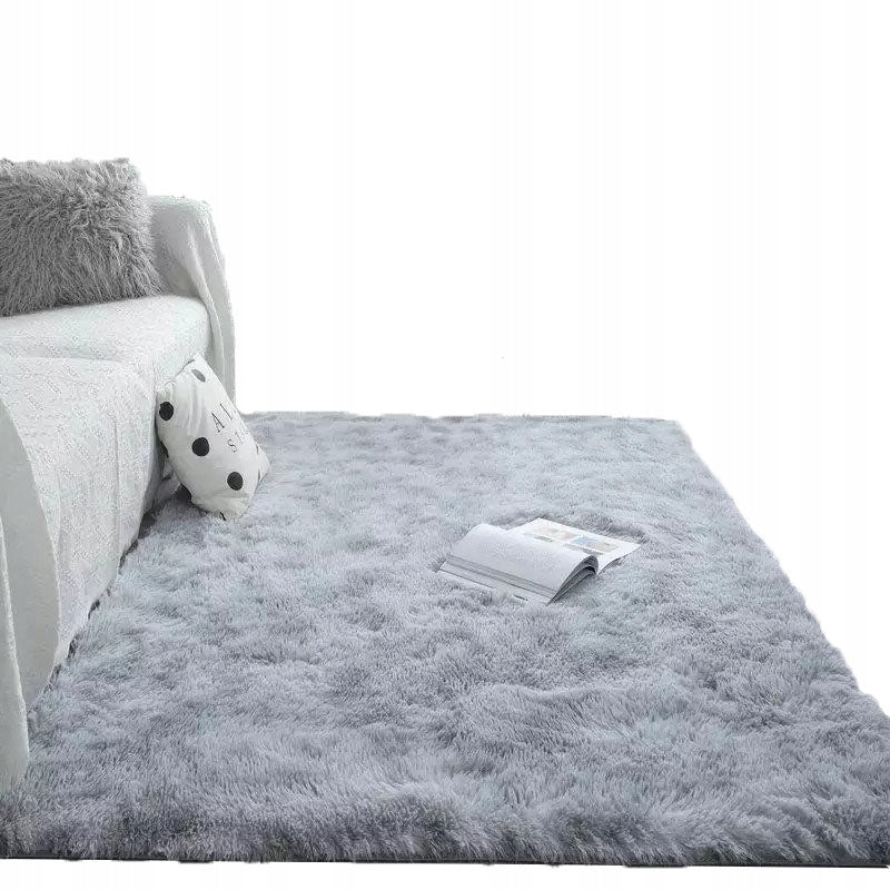 CARPET SHAGGY PLUSH LIGHT GREY 100x150 CM FLUFFY SOFT FUR