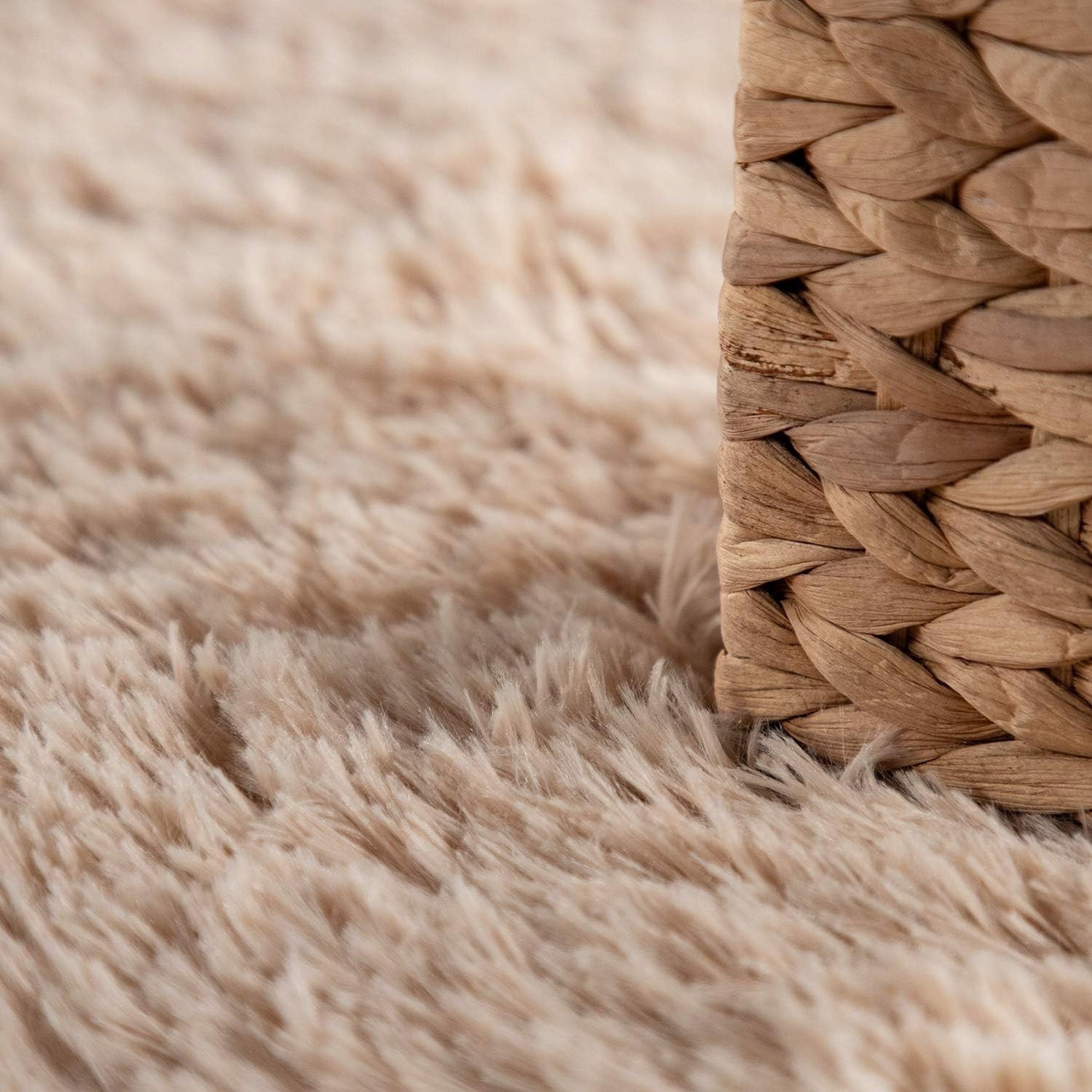 CARPET SHAGGY ROUND SOFT FOR LIVING ROOM 160 CM PLUSH BEIGE BROWN BEIGE Brand no brand