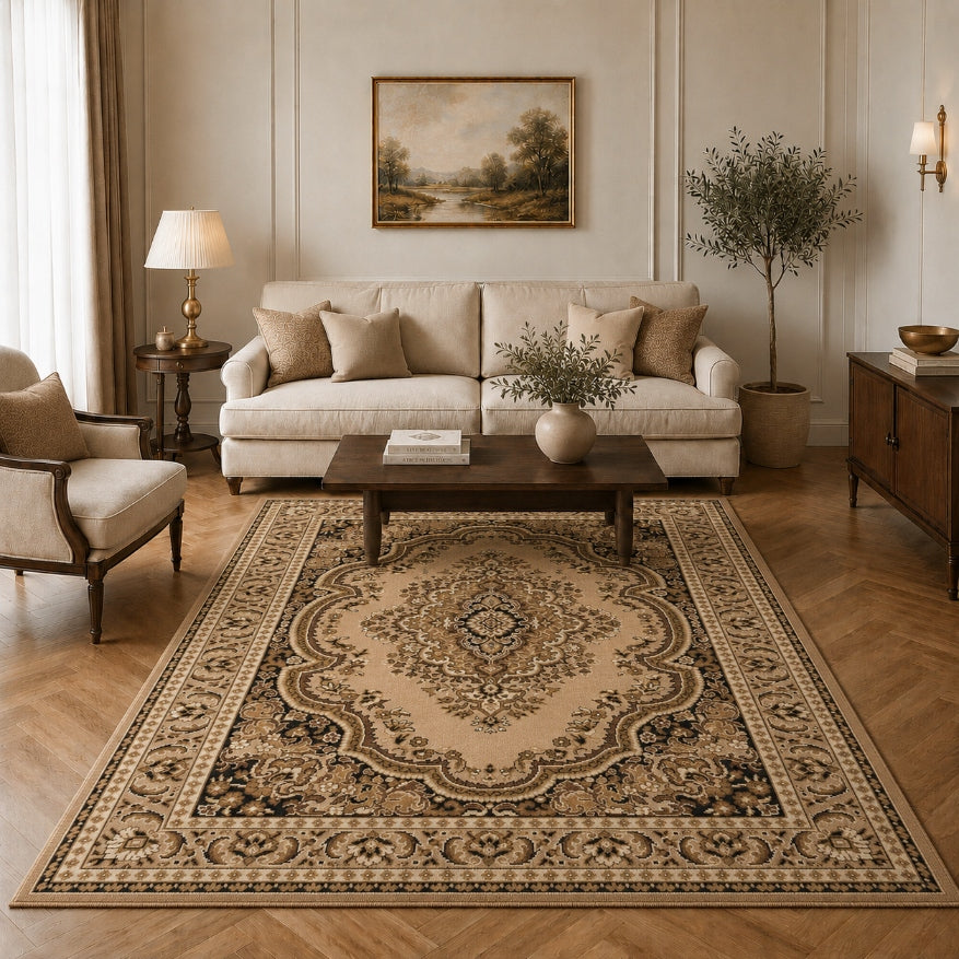 CARPET TRIMMED 250X350 FOR LIVING ROOM BEIGE WOVEN ~MODERN FASHIONABLE PATTERNS Packaging status original