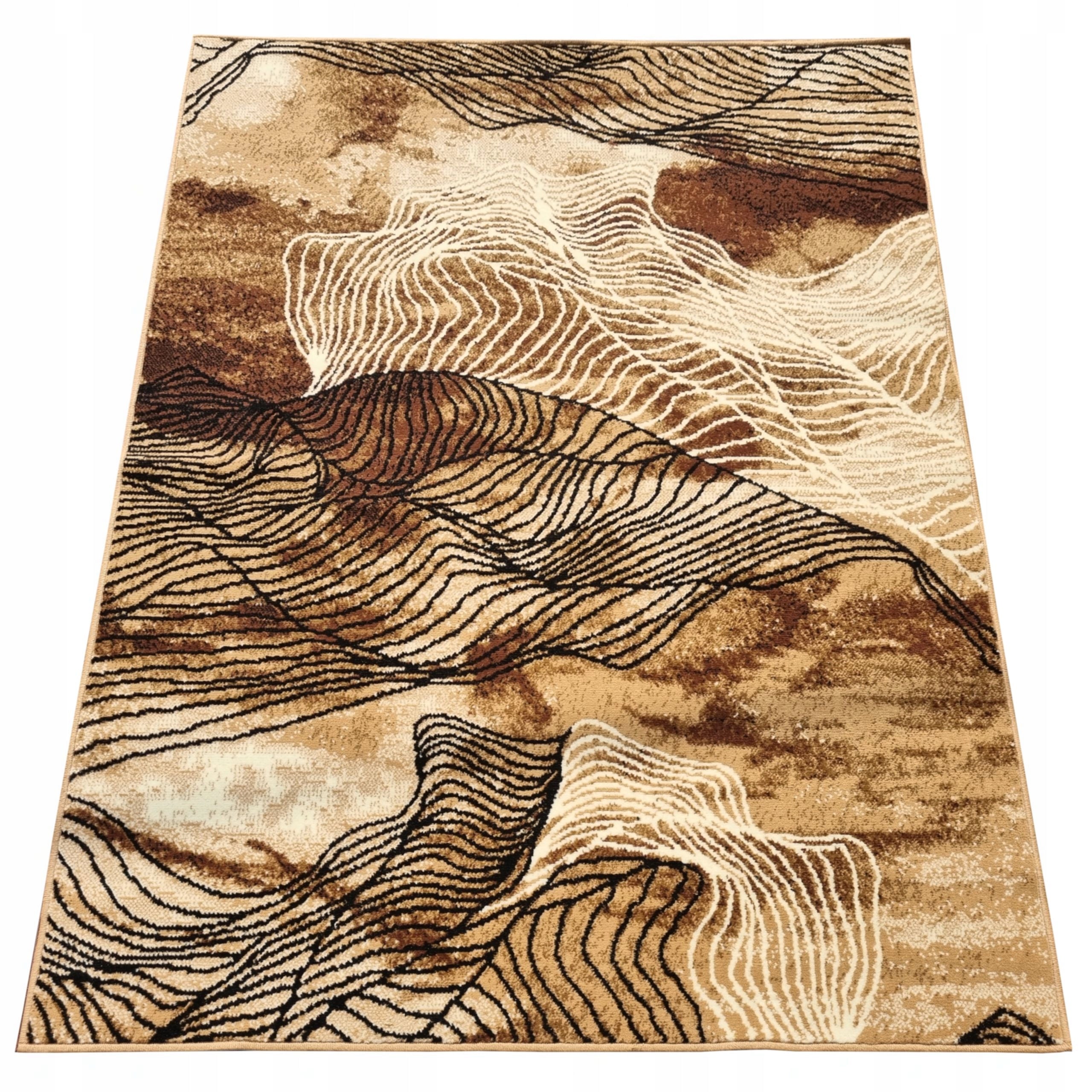 CARPET UNIQUE 200X300 PRACTICAL MODERN BEIGE TRIMMED WOVEN FASHIONABLE