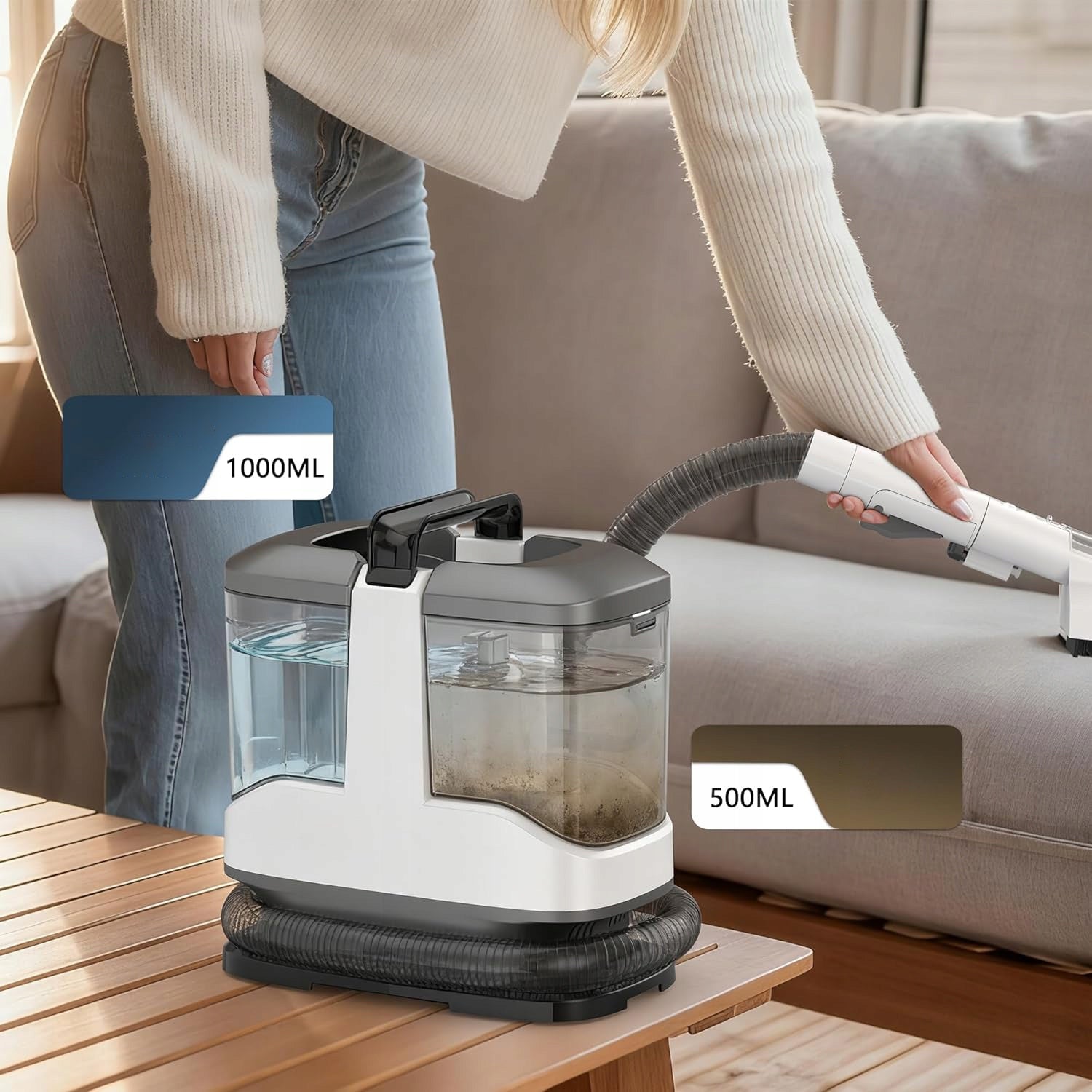 CARPET UPHOLSTERY WASHING VACUUM CLEANER 450W 2 TANKS 12KPA WHITE Brand no brand