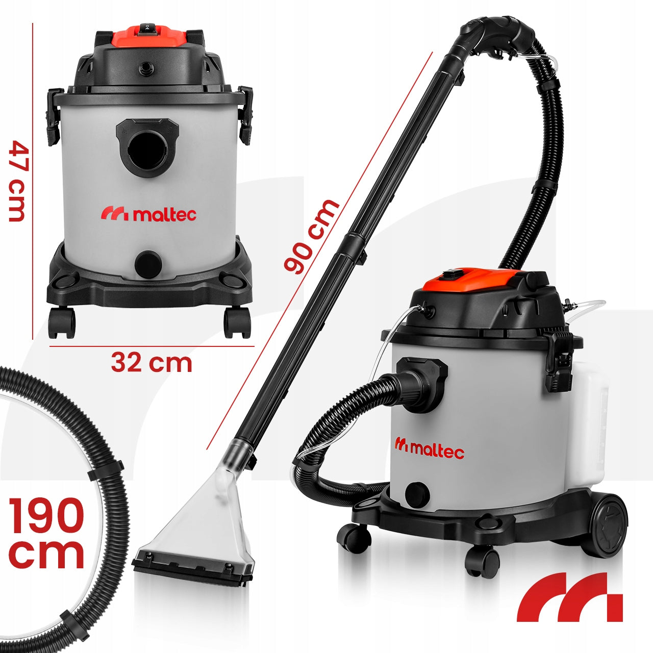 CARPET UPHOLSTERY WASHING VACUUM CLEANER NARROW SUCTION CUP 4IN1 STRONG 2200W Brand Maltec