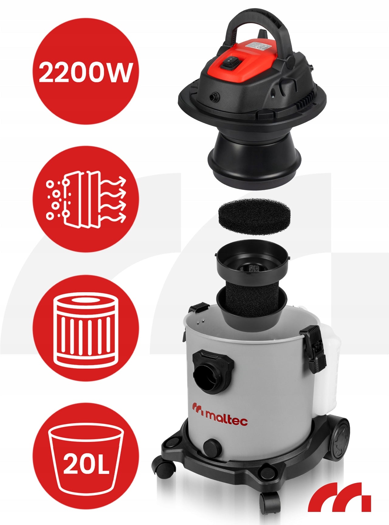 CARPET UPHOLSTERY WASHING VACUUM CLEANER NARROW SUCTION CUP 4IN1 STRONG 2200W Model Odkurzacz Piorący MasterWash2200W