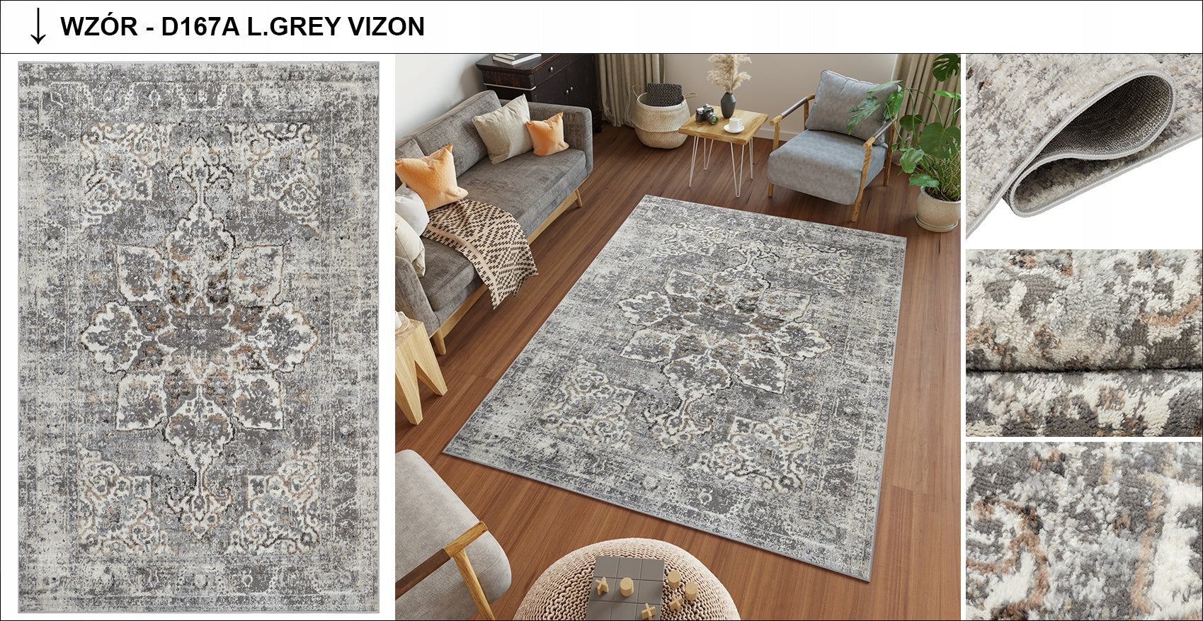 CARPET Valley 140x200 Duplex Vintage Modern Length 200 cm