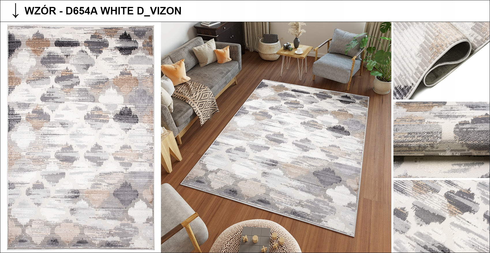 CARPET Valley 140x200 Duplex Vintage Modern Thickness 9 mm
