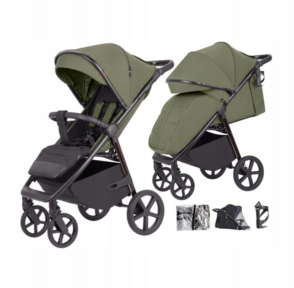 CARRELLO BRAVO PLUS STROLLER FOR BABY UP TO 22 KG LARGE WHEELS + FOIL