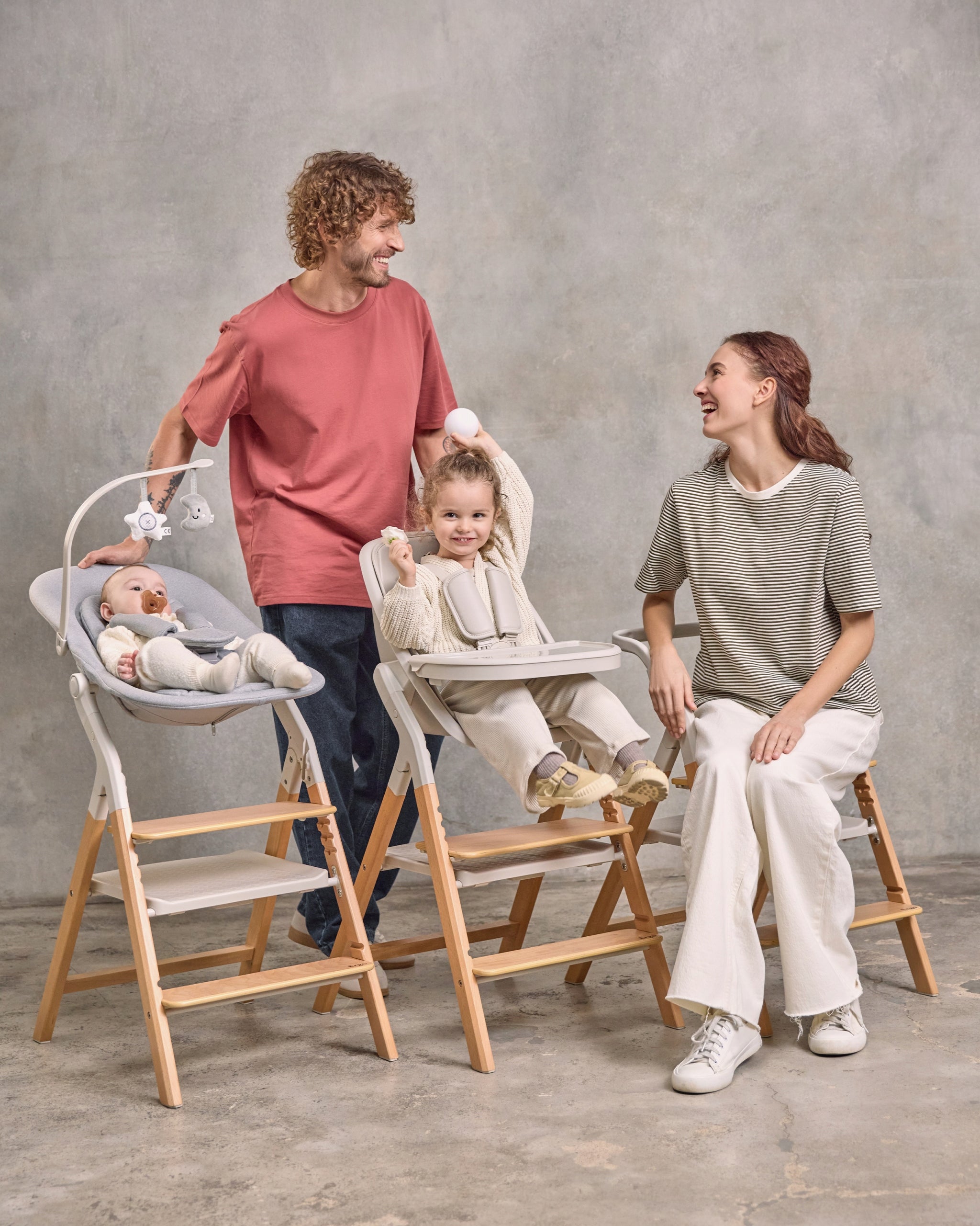 CARRELLO ERGO 4IN1 MULTI-FUNCTIONAL HIGH CHAIR FOR BABY 0-110KG Color shades of brown and beige pink