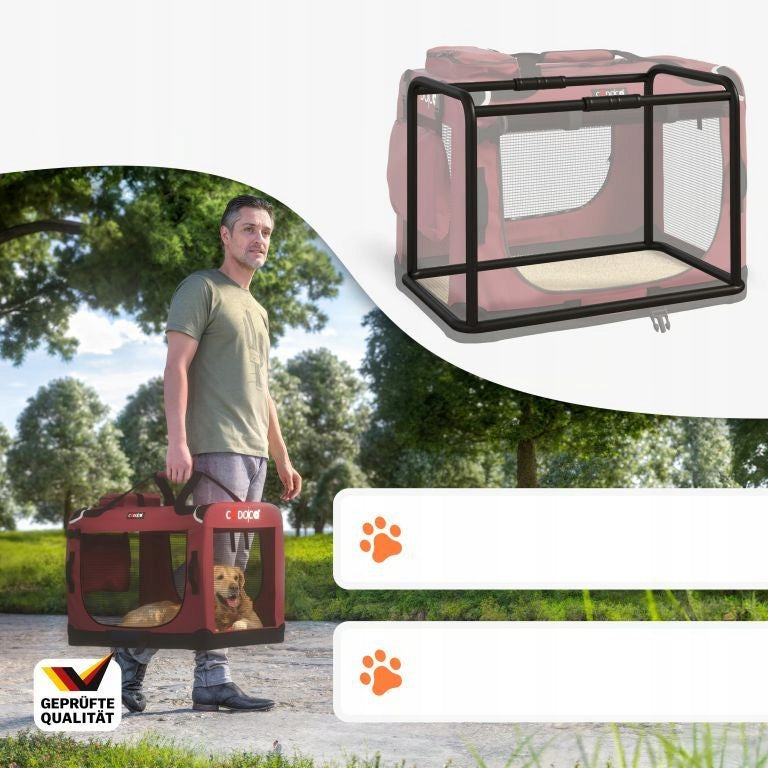 CARRYING BAG TRANSPORTER FOR CAT DOG M 60x42x44 Burgundy Color pink