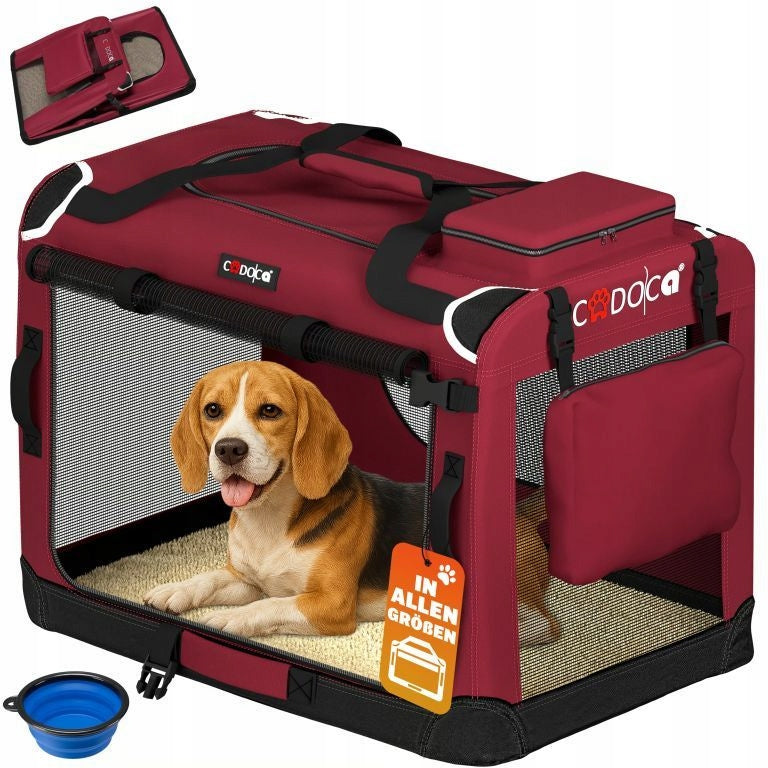 CARRYING BAG TRANSPORTER FOR CAT DOG XXL 90x60x66 Burgundy Packaging status original