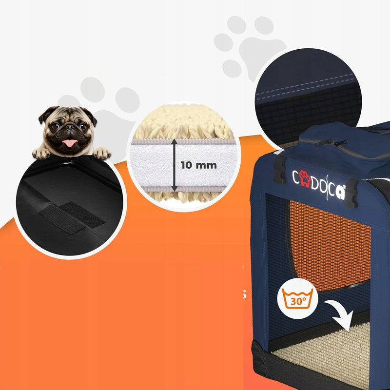 CARRYING BAG TRANSPORTER FOR CAT DOG XXXL 101x69x70 Blue Brand Cadoca
