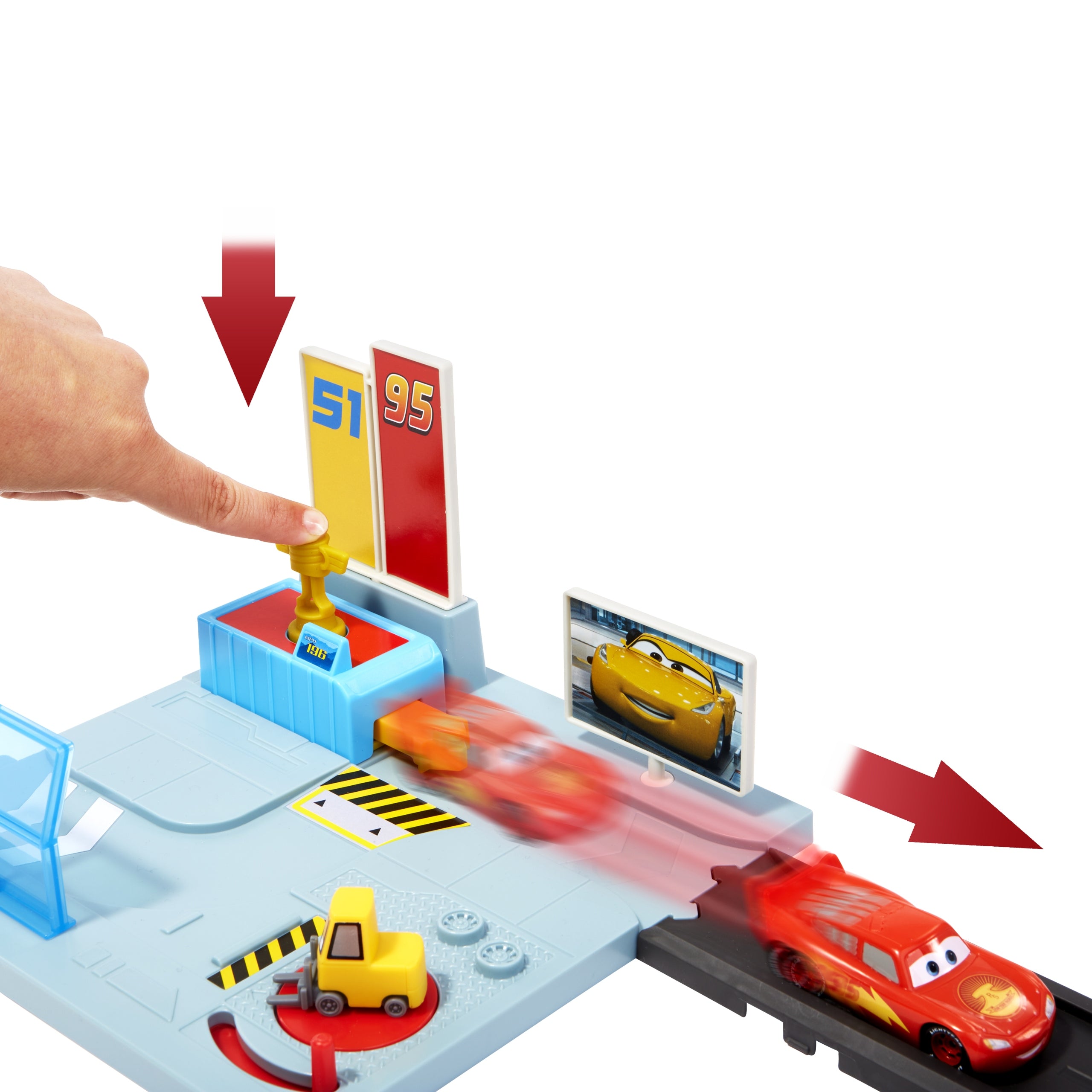 Lenktynių trasa Cars (Žaibas Makvynas) Mattel Disney Pixar Dinoco Rusteze