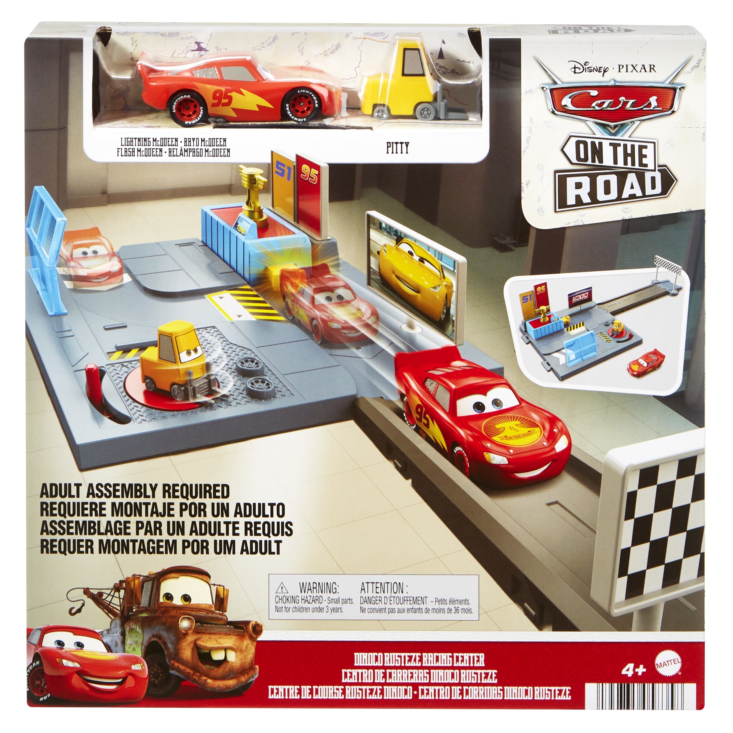 Rennstrecke Autos (Zaibas Makvynas) Mattel Disney Pixar Dinoco Rusteze