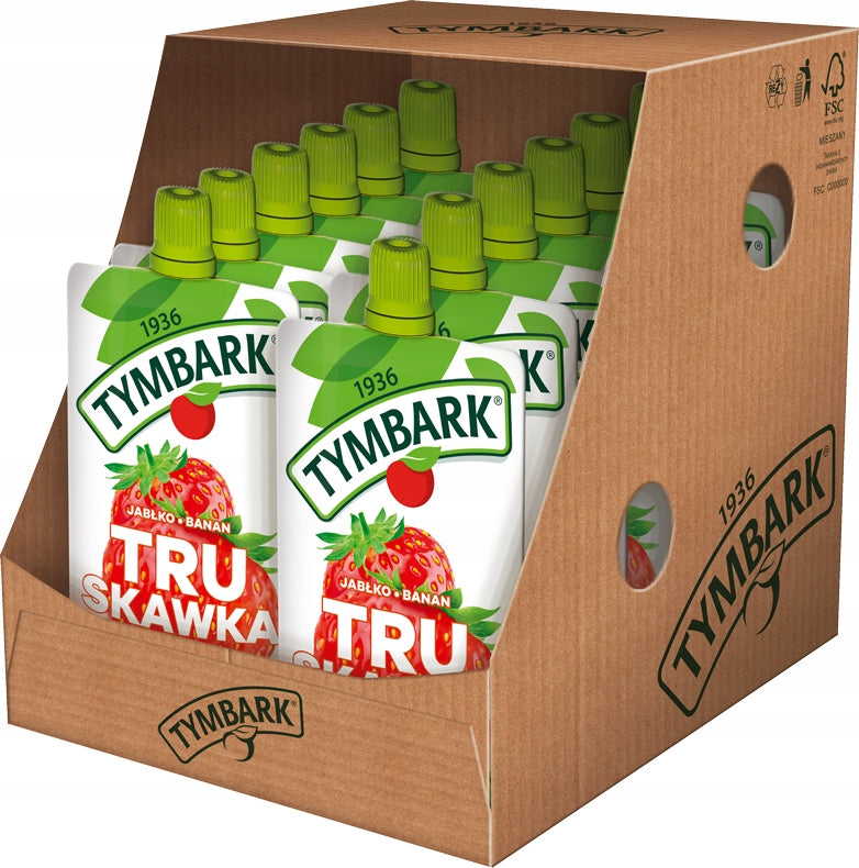 CARTON Tymbark mousse 100% from fruits and carrots – STRAWBERRY 12x120g