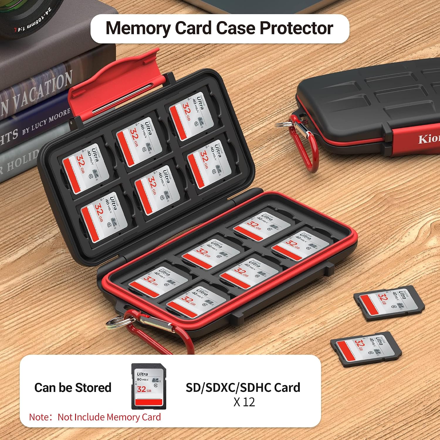 CASE FOR 12 CARDS SDHC SDXC WATERPROOF IPX5 SHOCK Manufacturer no brand