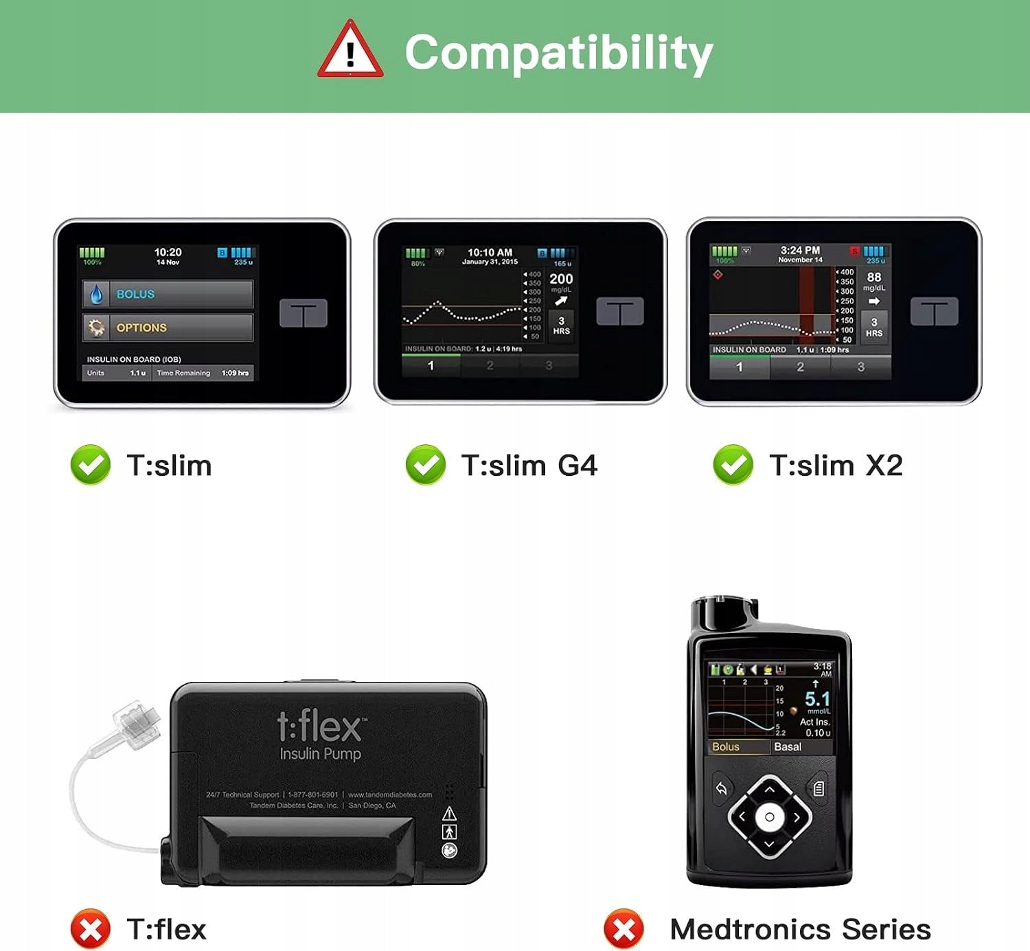 CASE LEATHER PU INSULIN PUMP TANDEM T:SLIM X2 BELT CLIP Medical device no