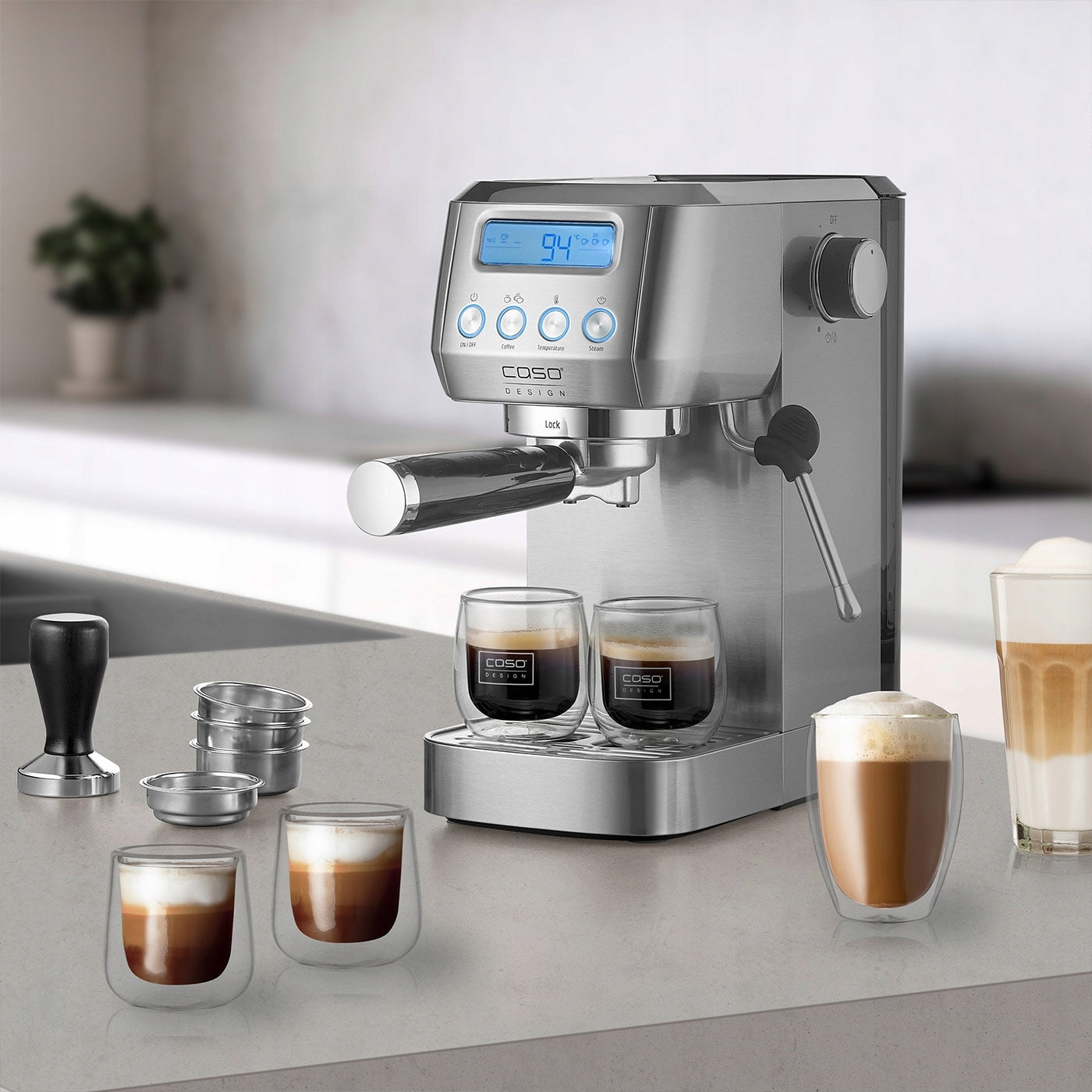 CASO Espresso Gourmet Crema Espresso machine 20 bar, 1,3L Manufacturer code 1824