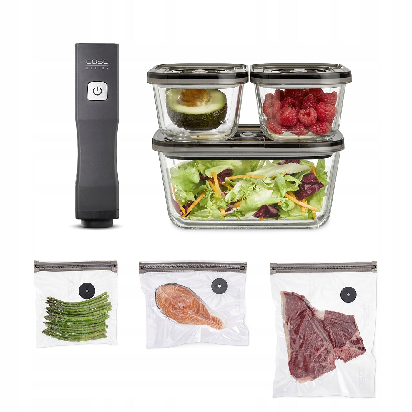 CASO VACU ONE TOUCH ECO-SET vacuum sealer set containers