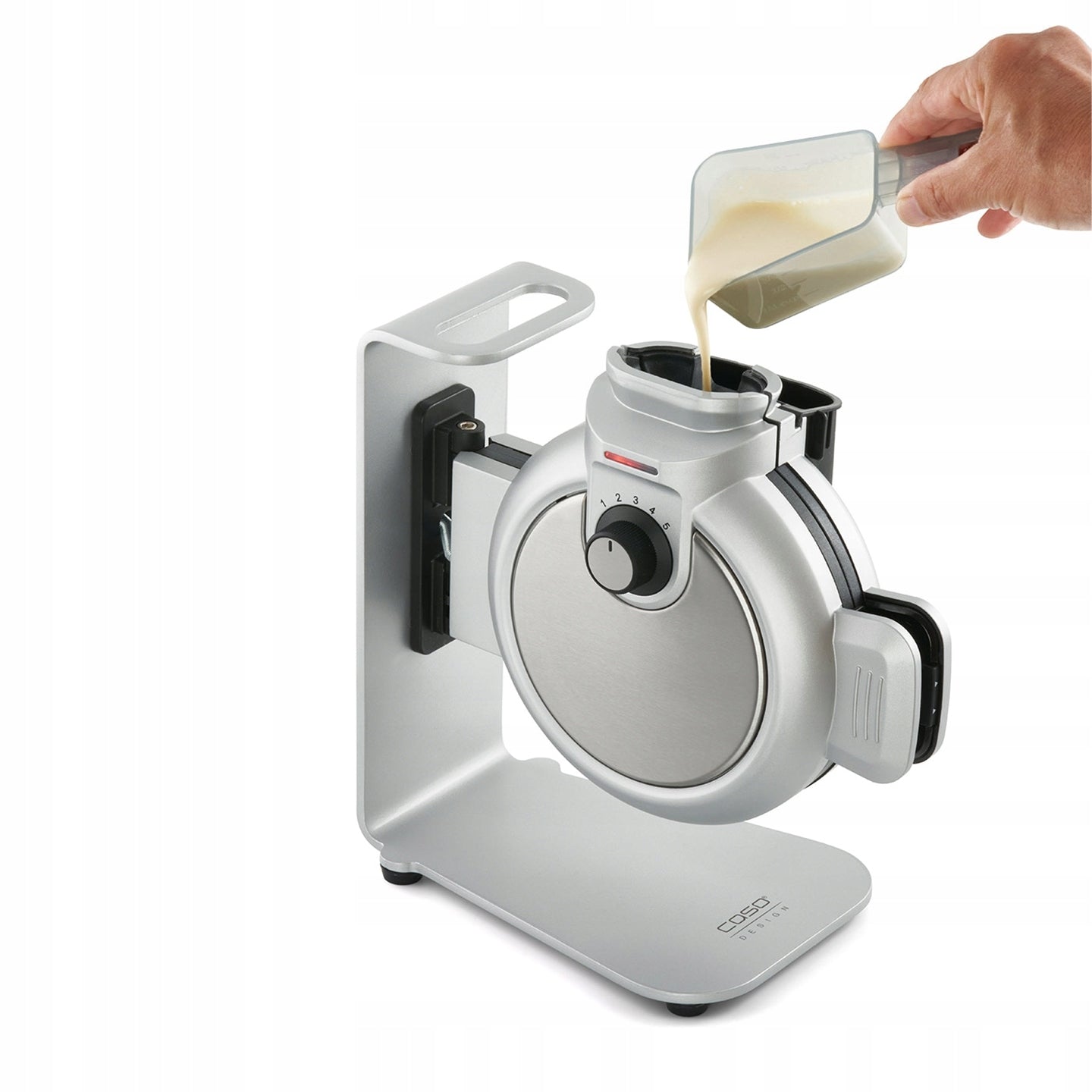 CASO WaffleUp Vertical Waffle Iron SILVER 800W Round Waffles Manufacturer code 2932