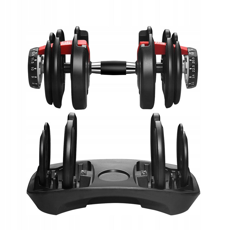CAST IRON ADJUSTABLE DUMBBELLS DUMBBELL 2,5-24KG + STAND quick smooth adjustment Manufacturer code HANTEL REGULOWANY HANTLA REGULOWANA