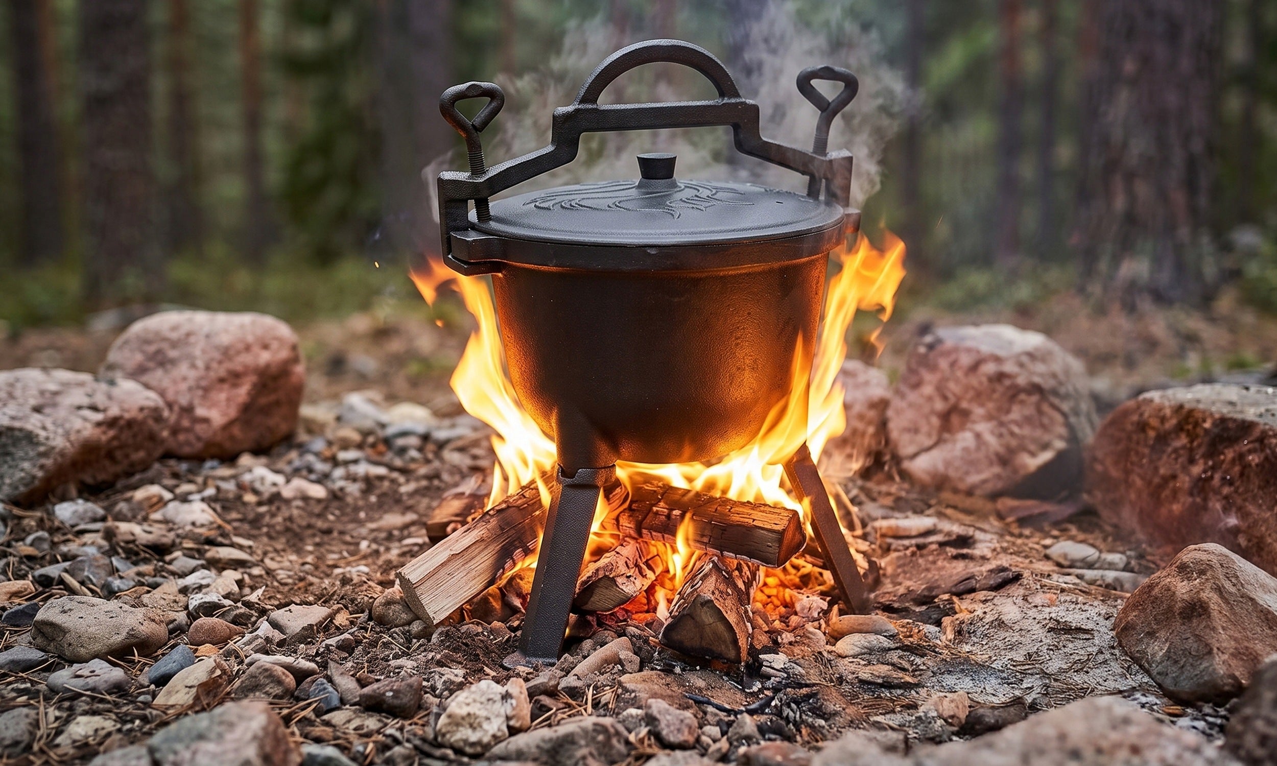 CAST IRON BOILER 5L HUNGARIAN CAST IRON POT FOR FIREPLACE GRILL Packaging status original