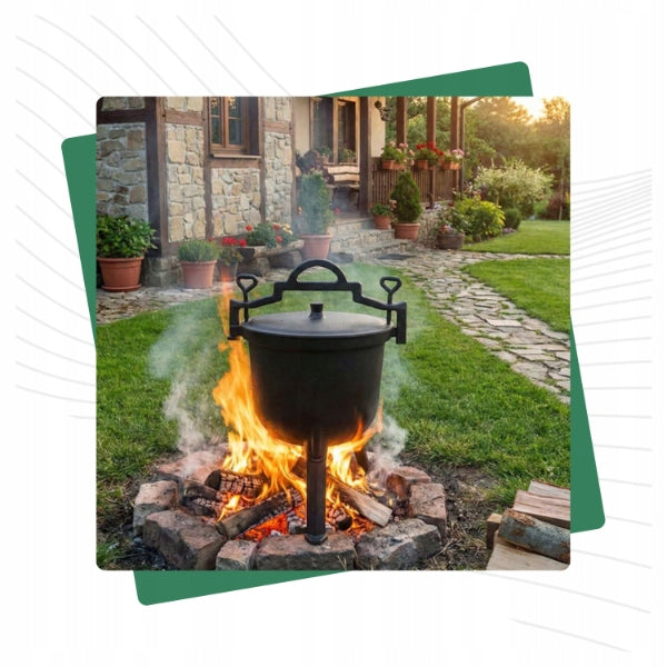 CAST IRON BOILER 8L HANGING HUNTING POT FOR ROASTS FIRE IRON 8L Manufacturer POKKA