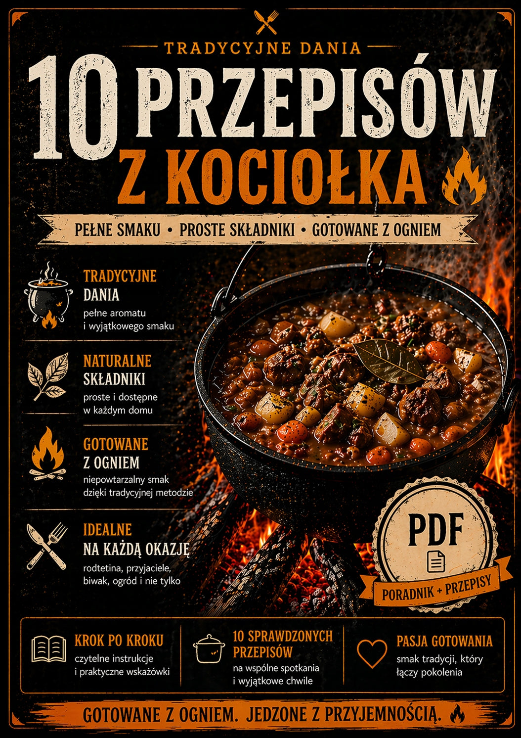 CAST IRON BOILER 8L HUNGARIAN HUNTING POT FOR PIE + RECIPES Product weight with unit packaging 12.01 kg