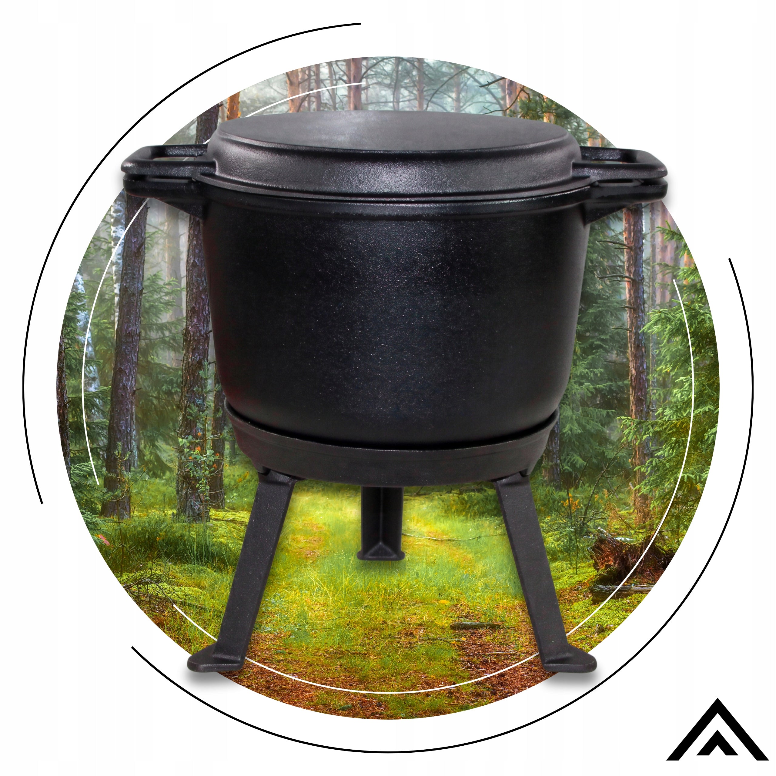 CAST IRON BOILER WITH PAN HUNTING POT HUNGARIAN 8L FOR BONFIRE GRILL Packaging status original