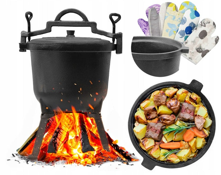 CAST IRON Boiler 10L + FREEBIE Glove ROASTED STEWS potatoes