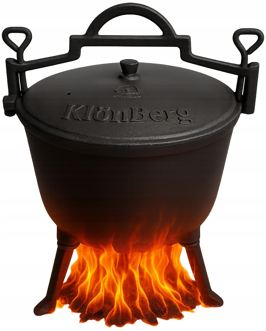 CAST IRON CAULDRON HUNTING POT HUNGARIAN FOR FIREPLACE GRILL ROASTS 10L Capacity 10 l