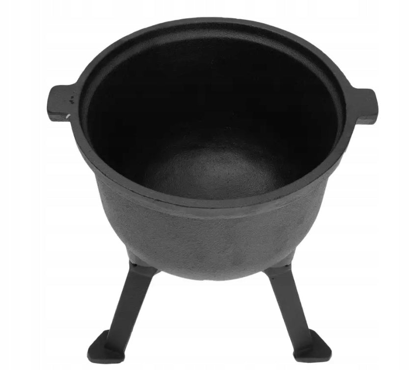 CAST IRON CAULDRON HUNTING POT HUNGARIAN MUSHROOMS 15L FOR FIREPLACE GRILL Capacity 15 l