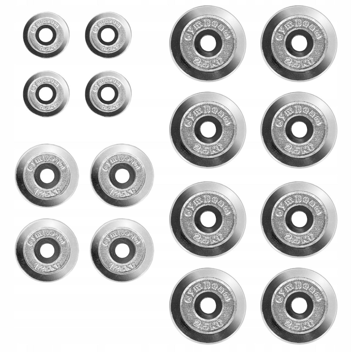 CAST IRON DUMBBELL SET 30 KG LOAD ADJUSTABLE PLATE SET - GymBeam Model 30 kg