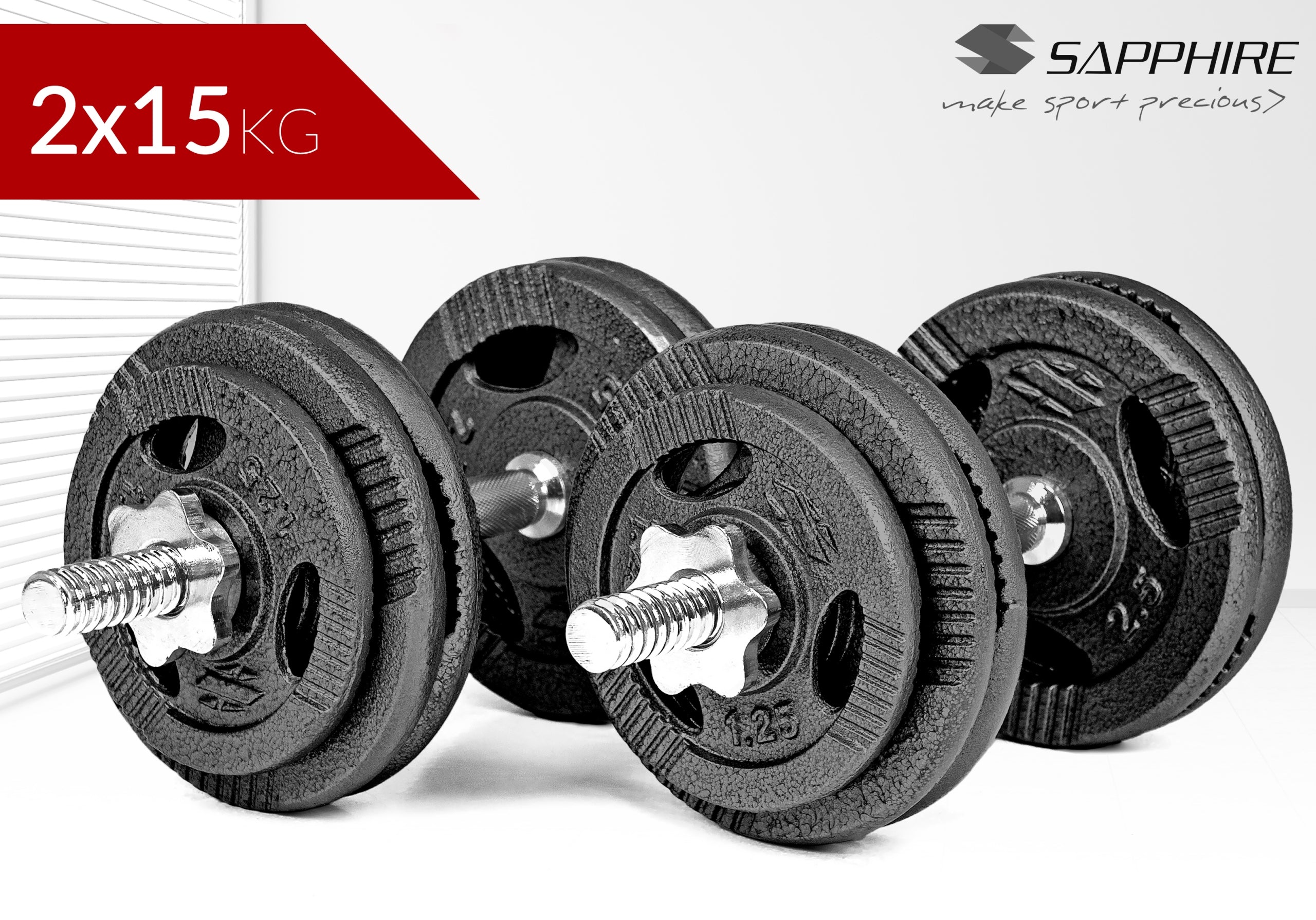 CAST IRON DUMBBELLS 2x15KG adjustable DUMBBELL SET SAPPHIRE load griffins Manufacturer code HANTLE_2X15_SAPPHIRE