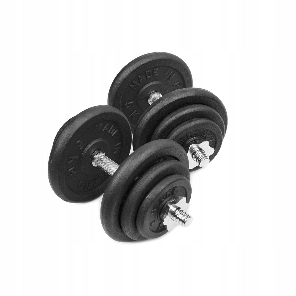 CAST IRON DUMBBELLS 2x20kg Adjustable Griffin 28mm Plates Exercise Set 40kg Manufacturer code 5904169470160