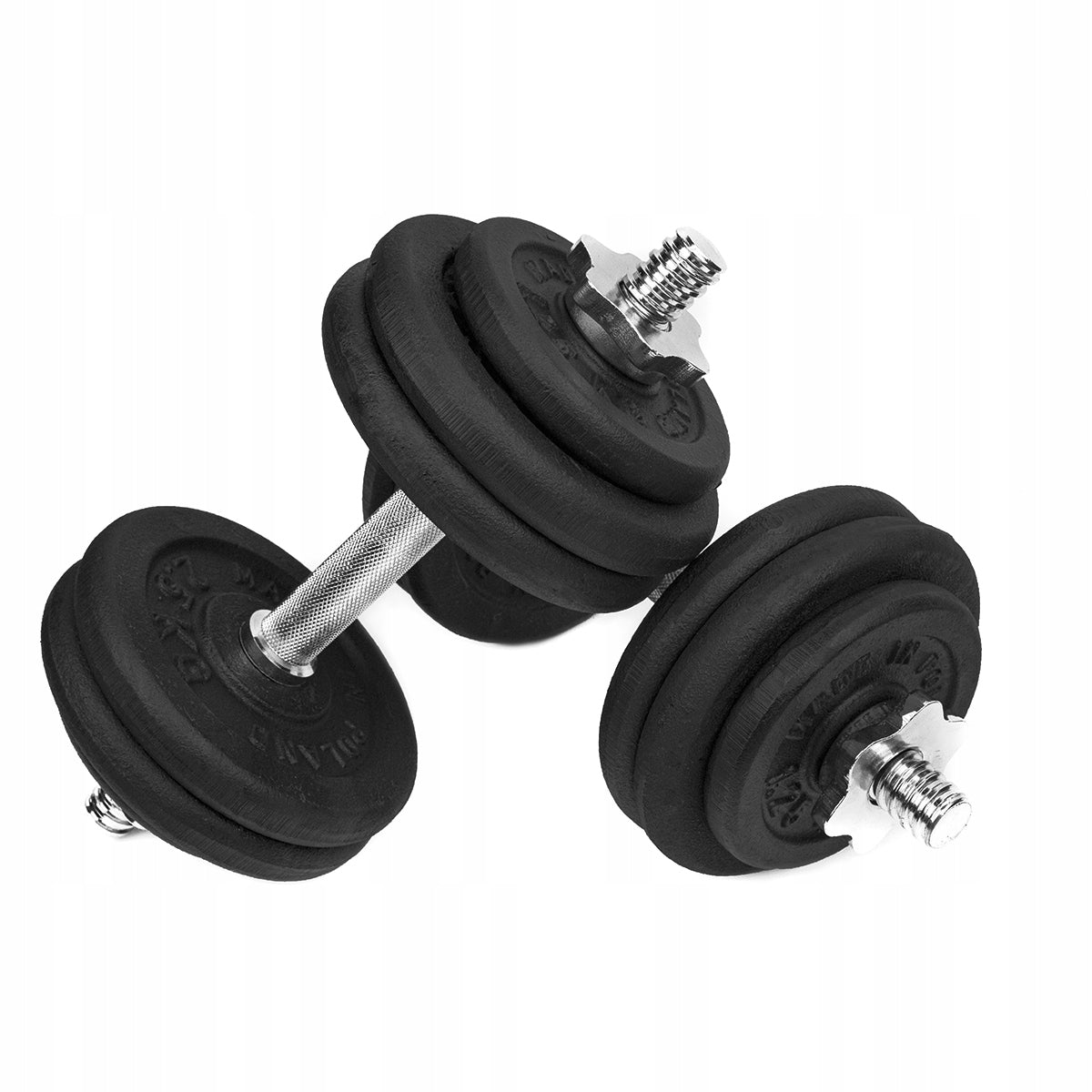 CAST IRON DUMBBELLS adjustable 2x15kg griffins 28mm plates exercise set 30kg Manufacturer code HZ-13