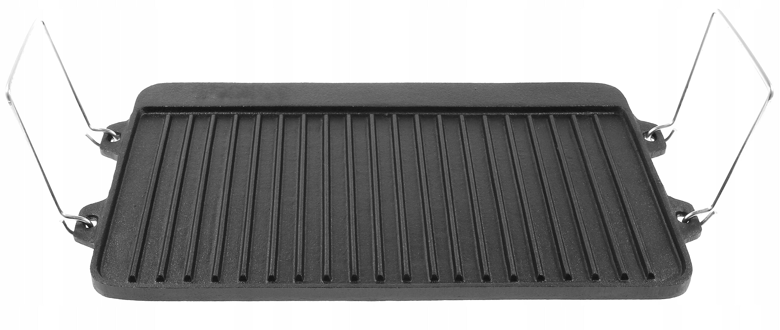 CAST IRON GRILL DOUBLE SIDED GRILL GRATE 44 x 24cm Fire Pit Pan Shape rectangular