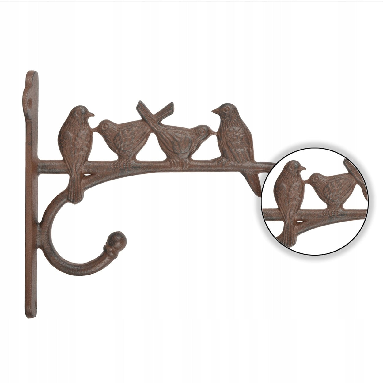CAST IRON HANGER Decorative with Birds Sturdy Hook Planter Holder Ornaments Manufacturer code BPH69M