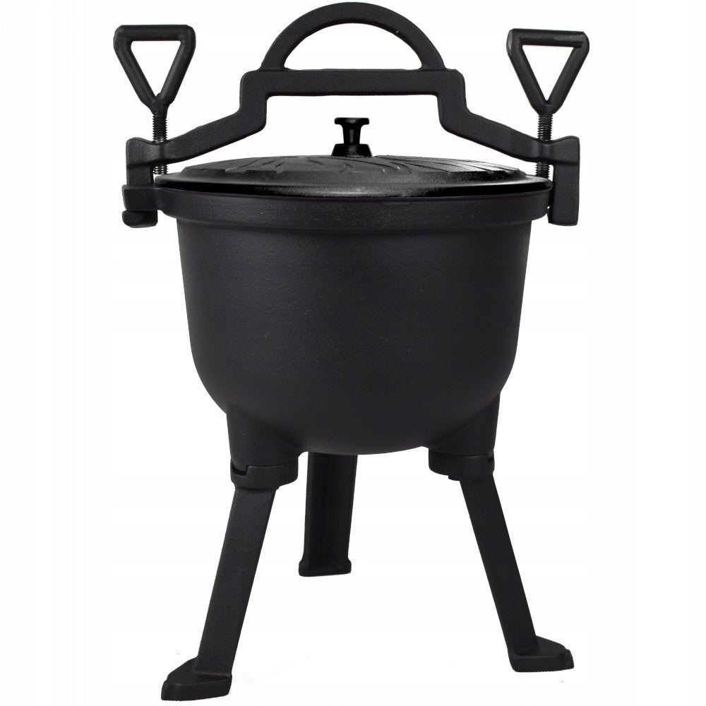 CAST IRON HUNTING CAULDRON 8L FOR BONFIRE ROASTS ROAST STEW KAWMET