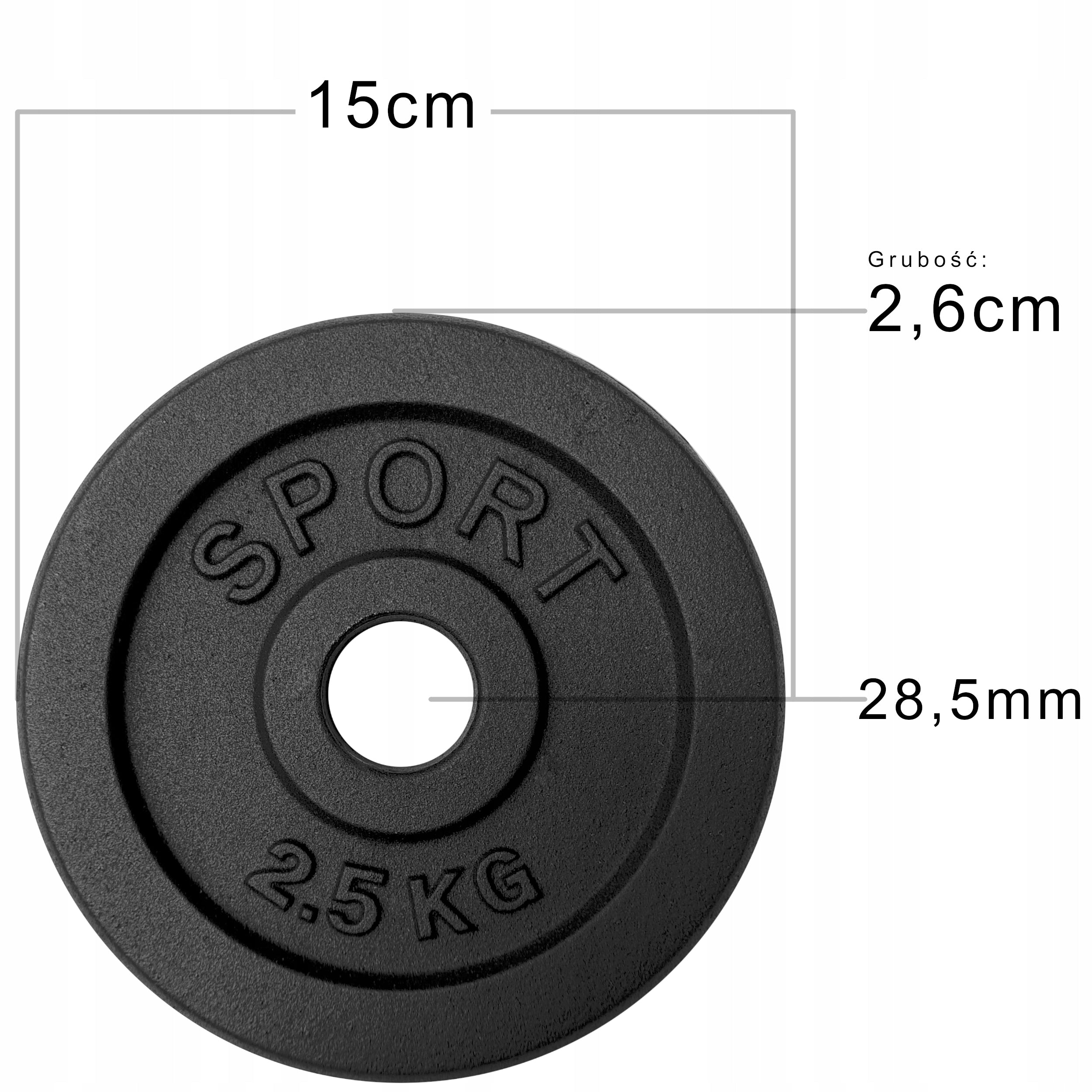 CAST IRON LOAD 4x2,5kg SET 10kg plate 28mm Brand SportForFun
