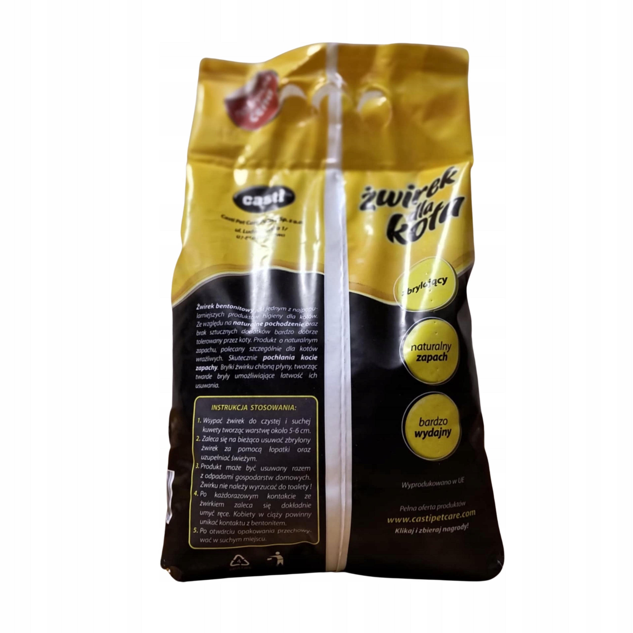 CASTI CAT LITTER BENTONITE CLUMPING UNSCENTED FOR LITTER BOX 5 L Manufacturer code 5902596366148