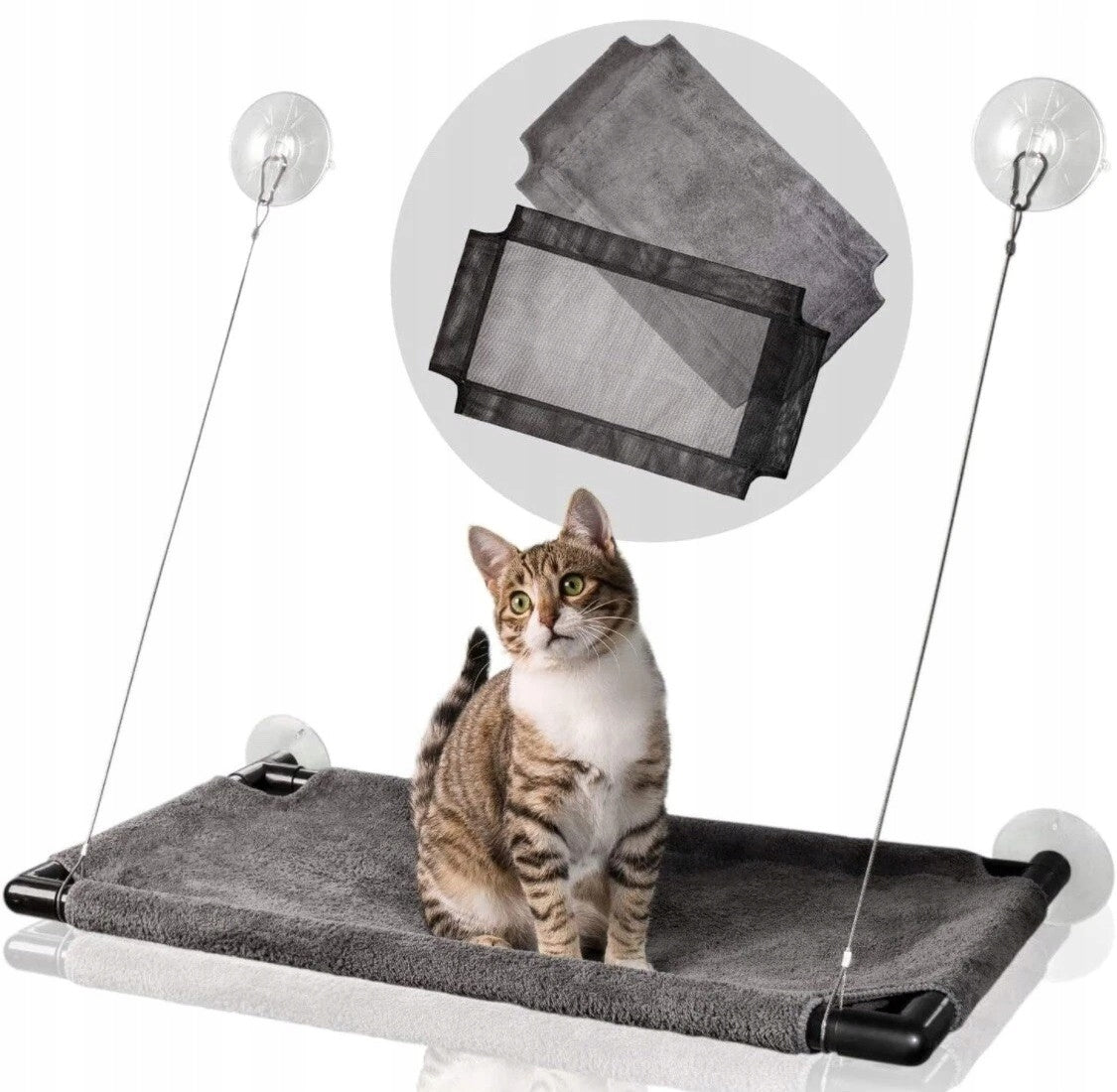 CAT BED 25kg SWING HANGING HAMMOCK WINDOW MOUNTED 67x40cm Manufacturer code legowisko leżak dla kota na okno
