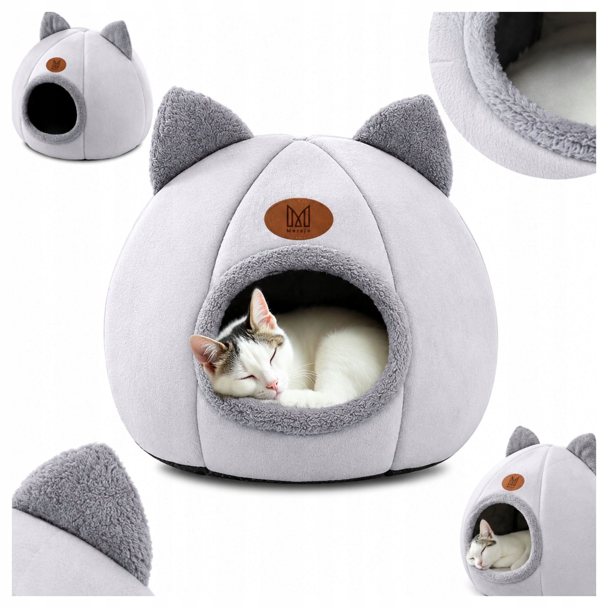 CAT BED COTTAGE BOOTH PLUSH SOFT BEDDING