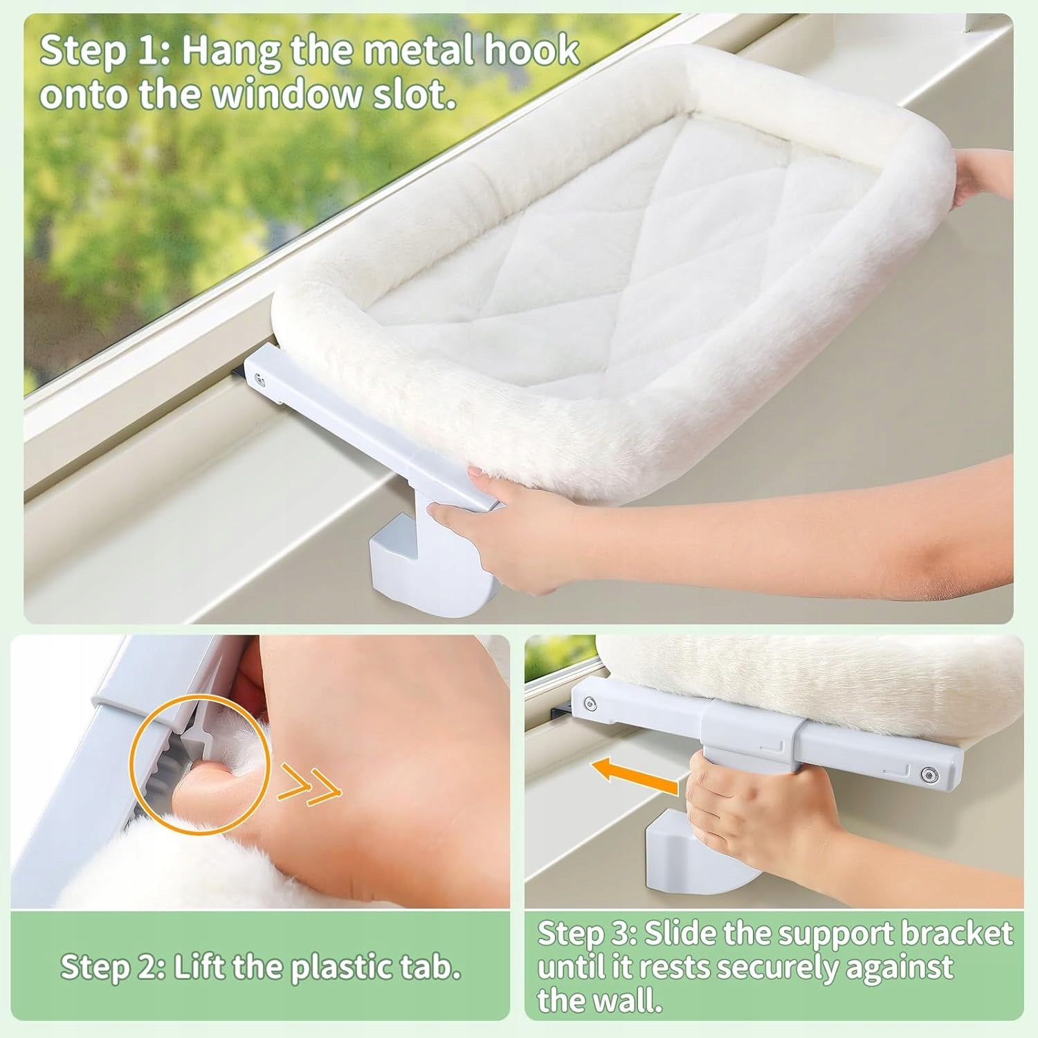 CAT BED FOR WINDOW HAMMOCK RADIATOR 18KG WITHOUT DRILLING Length 62 cm