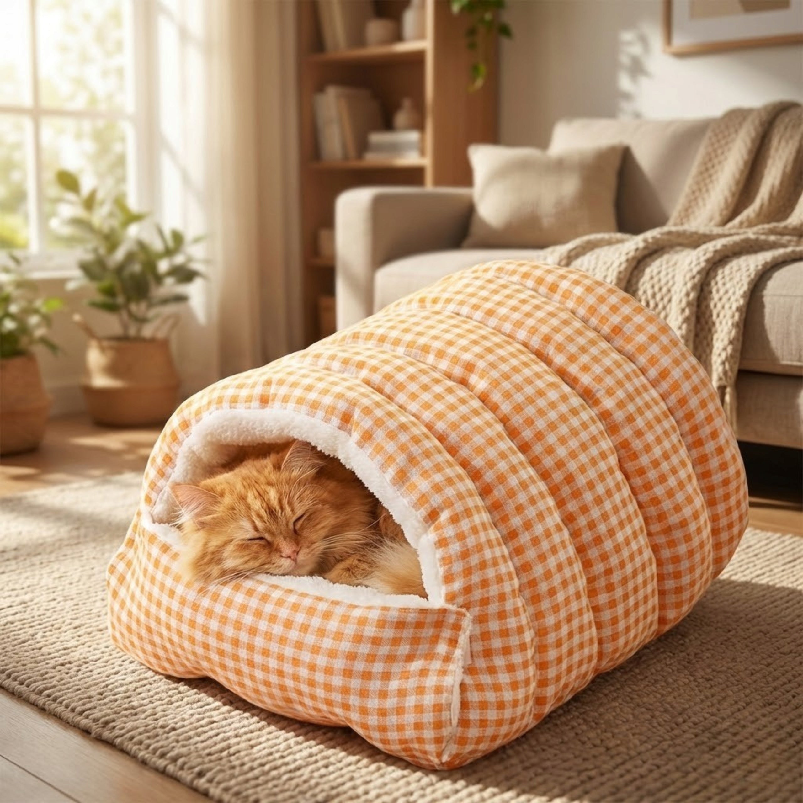CAT BED SMALL DOG PREMIUM COMFORTABLE 55x35 DIFFERENT COLORS SIEMIEC Manufacturer code BUDKA DLA KOTA PSA POMARAŃCZ