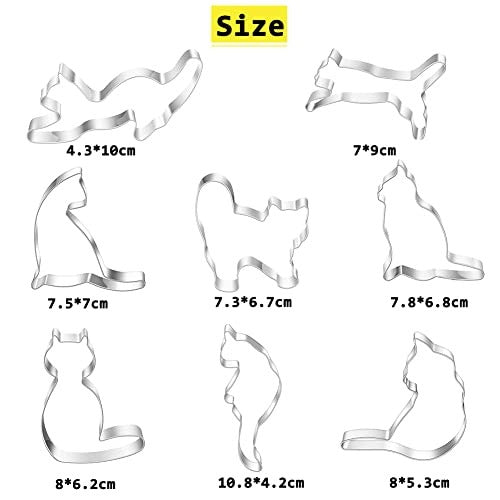 CAT CUTTING MOLDS STAINLESS STEEL FOR KIDS SET OF 8 Manufacturer code Producent niezależny