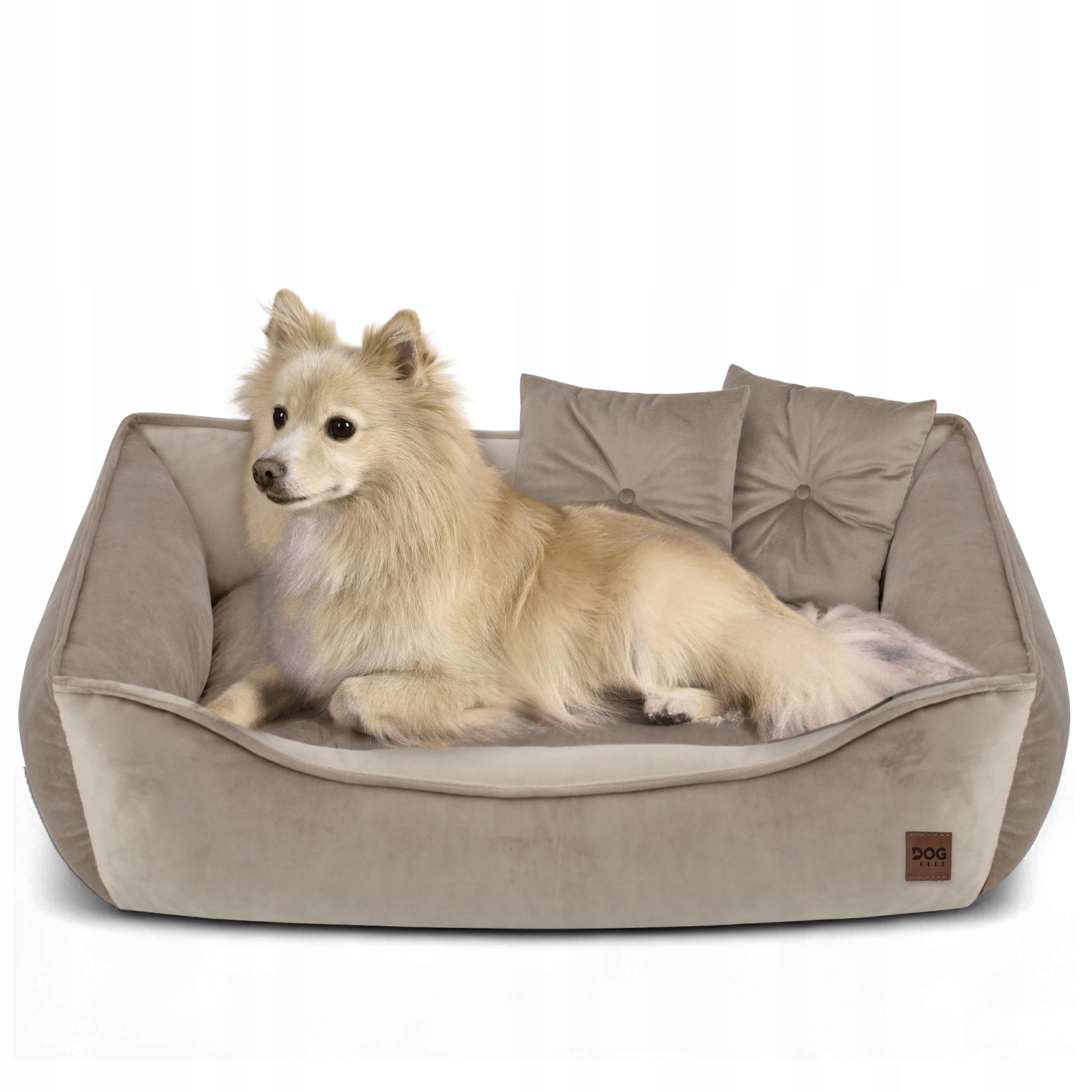 CAT DOG BED VELVET LUX COUCH PREMIUM 70x50 CM made in Poland Color beige
