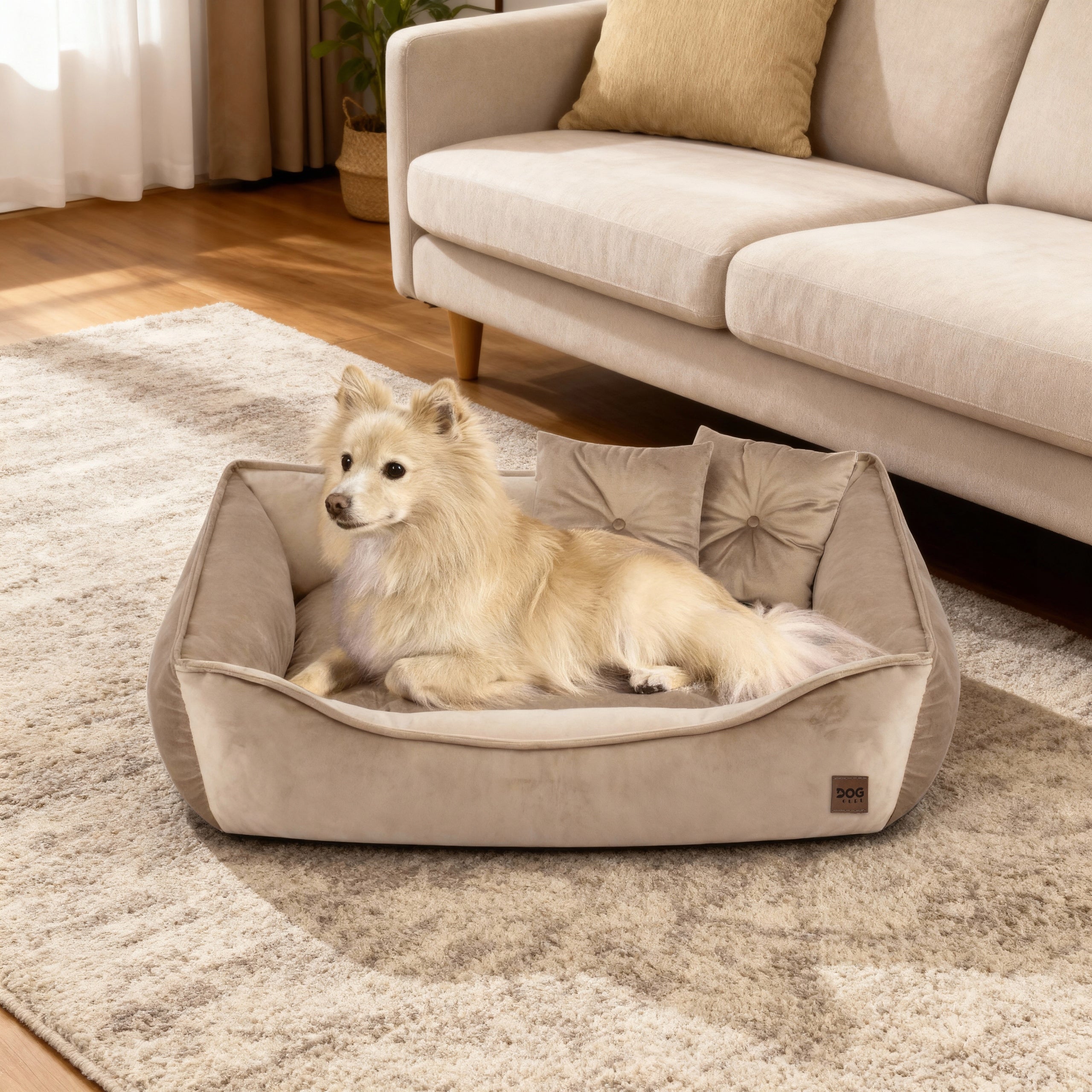 CAT DOG BED VELVET LUX COUCH PREMIUM 70x50 CM made in Poland Length 70 cm